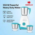 HAVELLS Aspro Plus 550 Watt Mixer Grinder 3 Jar - Image 2